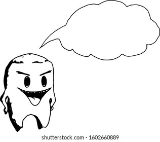 illustration of a smiling tooth with cavities