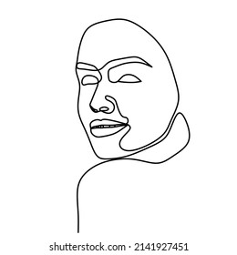 An illustration of a smiling woman. Complete with eyes, eyebrows, nose, lips, and teeth