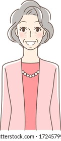 Illustration of a smiling woman facing front