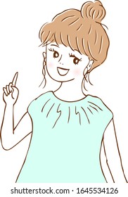 illustration of smiling young woman