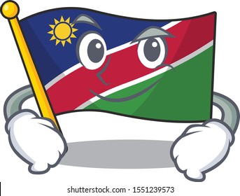 illustration smirking flag namibia isolated with cartoon