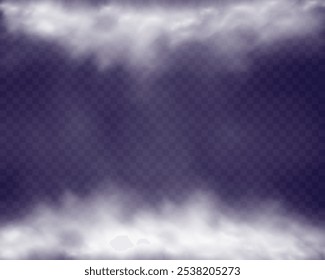 Illustration smoke, vape, fog, smog.Realistic smoke on a transparent background.	