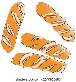 Illustration of Smoked Chicken Sausage. Smoked Chicken Sausage for Breakfast.