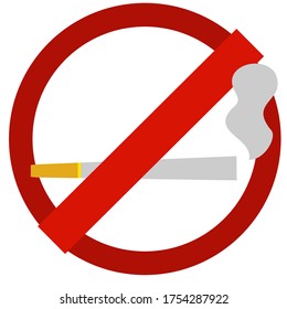 
ILLUSTRATION OF SMOKING BANS, WITH FLAT STYLE. CIGARETTE THEMES