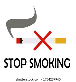 
ILLUSTRATION OF SMOKING BANS, WITH FLAT STYLE. CIGARETTE THEMES