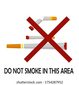 
ILLUSTRATION OF SMOKING BANS, WITH FLAT STYLE. CIGARETTE THEMES