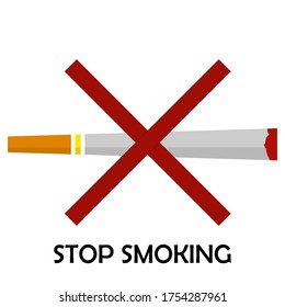 
ILLUSTRATION OF SMOKING BANS, WITH FLAT STYLE. CIGARETTE THEMES