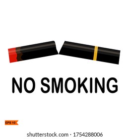 
ILLUSTRATION OF SMOKING BANS, WITH FLAT STYLE. CIGARETTE THEMES