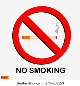 
ILLUSTRATION OF SMOKING BANS, WITH FLAT STYLE. CIGARETTE THEMES