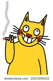 Illustration of a smoking cat