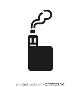 An illustration of a smoking e-cigarette device.