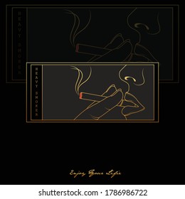 illustration of smoking logo and suitable for t-shirt design