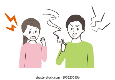 illustration of a smoking man