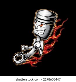 illustration of a smoldering piston

