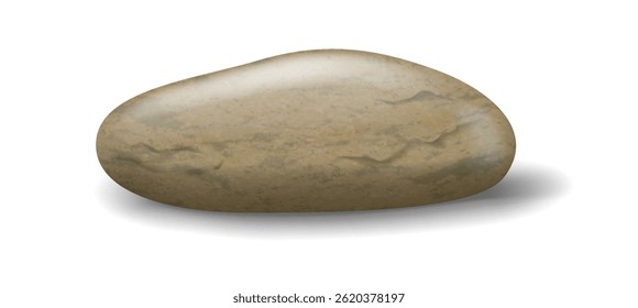 Ilustração de uma pedra natural lisa com forma arredondada. Tons de terra dominam sua superfície. Ideal para temas da natureza e tranquilidade em ambientes minimalistas.