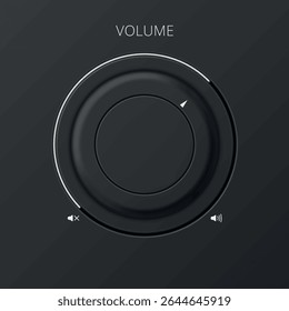 Illustration of a smooth volume control knob panel that features a round dial with an indicator, allowing you to effectively adjust sound levels.