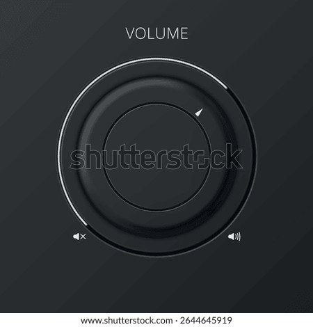 Illustration of a smooth volume control knob panel that features a round dial with an indicator, allowing you to effectively adjust sound levels.