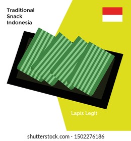 Illustration Snack Indonesia Tradional Cakes. lapis legit a traditional dish from Indonesia