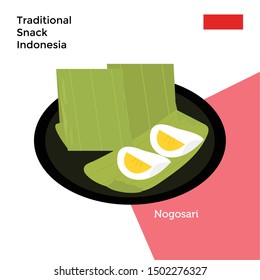 Illustration Snack Indonesia Tradional Cakes. nogosari traditional dish from Indonesia