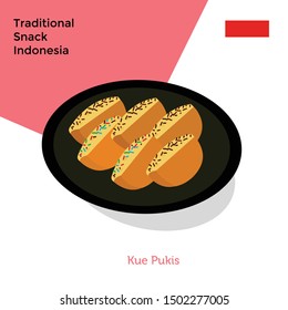 Illustration Snack Indonesia Tradional Cakes. pukis with choclate traditional dish from Indonesia