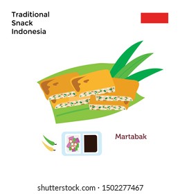 Illustration Snack Indonesia Tradional Cakes. martabak a traditional dish from Indonesia