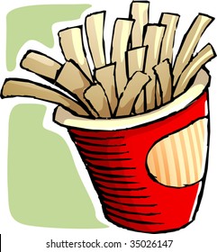 Illustration of snacks fell down	