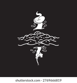 illustration of a snake breaking through the ground