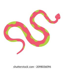 Illustration of a snake with a cute motif