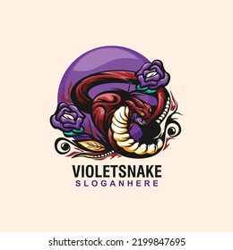 Illustrationsschlange mit Blumendesign-Vektorgrafik