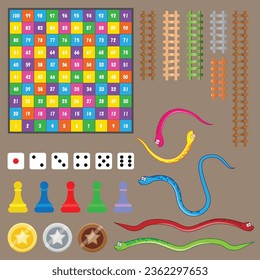 The Illustration of Snake and Ladders