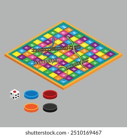 The Illustration of Snake and Ladders