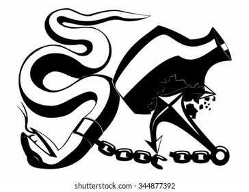 Illustration of the snake on the chain