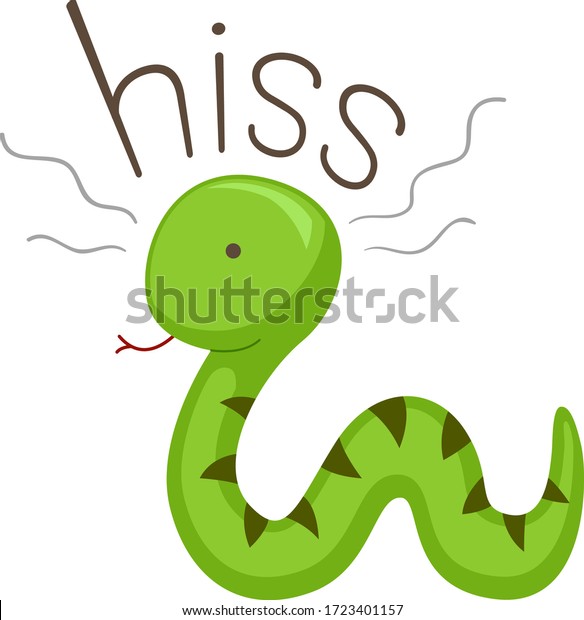 Illustration of a Snake Showing Its Tongue and\
Making a Hissing\
Sound