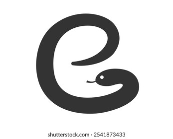 An illustration of a snake silhouette that has become the character ``snake''.