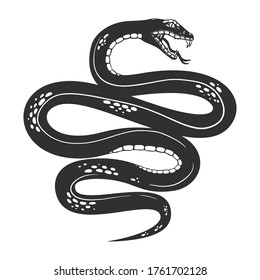 illustration of snake in tattoo style. Design element for logo, emblem, sign, poster, card, banner. Vector illustration