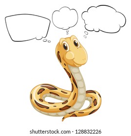 Illustration of a snake thinking on a white background