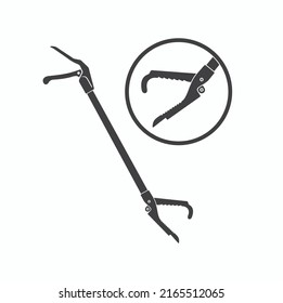 illustration of snake tongs, grab stick, vector art.