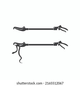 illustration of snake tongs, grab stick, vector art.