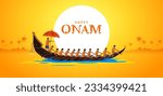 illustration of snakeboat race in Onam celebration background for Happy Onam festival of South India Kerala