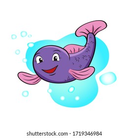 幸せな魚のイラスト のベクター画像素材 ロイヤリティフリー