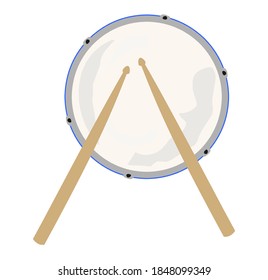 illustration of a snare drum with sticks clipart vector
