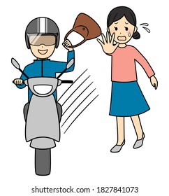 illustration of snatch theft with bike