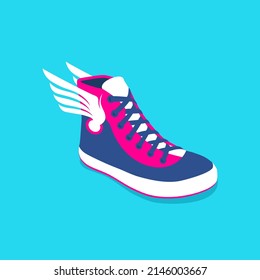 Illustration of a sneaker with wings.