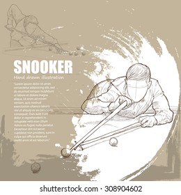 illustration of Snooker. Snooker background