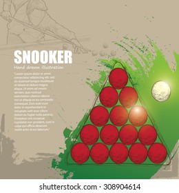 illustration of Snooker. Snooker background
