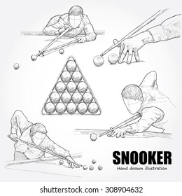 illustration of Snooker. drawing vector