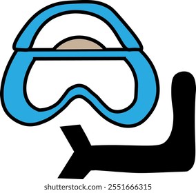 Illustration of a snorkel icon ready to bring your underwater adventure closer. Discover the beauty of the underwater world with this practical and convenient tool.