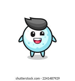 illustration of an snow ball character with awkward poses , cute style design for t shirt, sticker, logo element