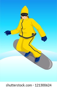Illustration of a snow boarder