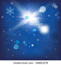 The illustration of snow Christmas Background